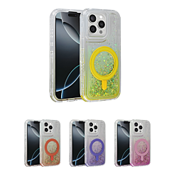 Wireless Charging Protective Glitter Liquid Bumper Case for iPhone 14 Pro Max
