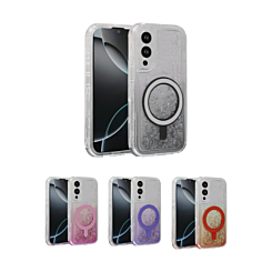 Wireless Charging Protective Glitter Liquid Bumper Case for Galaxy S25E (Only Ground Shipping)