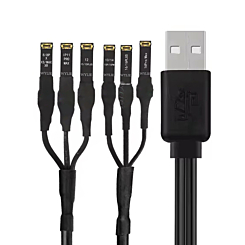 Order the Wylie 3A 6-port USB power boot DC power supply test cable for iPhone 6 to 14 Pro Max.