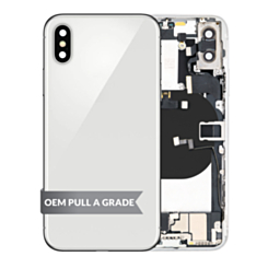 Back Housing Frame with Charging Port Flex & Small Parts for iPhone X (SILVER) (OEM Pull A Grade)