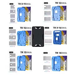 Shop the XinZhiZao TR18 18-in-1 Middle Layer BGA Reballing Stencil Platform Set for iPhone X to 16 Pro Max.