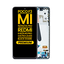 OLED Assembly with Frame for Xiaomi Poco F3 / MI 11i / MI 11X / MI 11X Pro / Redmi K40 / K40 Pro / K40 Pro+ / K40S / Black Shark (Premium)
