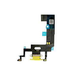 Stock up on the Charging Port Flex Cable for iPhone XR in yellow, aftermarket.