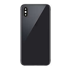 Buy the back glass with camera lens for iPhone XS in space gray, no logo.
