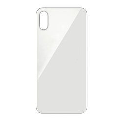 Grab wholesale deals on the back glass with bigger camera hole for iPhone XS in silver, no logo.