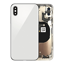 Buy the back housing frame for iPhone XS in silver, no logo, with small components pre-installed.