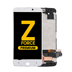 LCD Assembly with Frame for Motorola Moto Z Force (XT1650-02) (WHITE) (Premium)