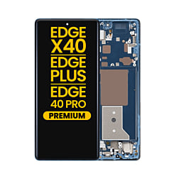 OLED Assembly with Frame for Motorola Edge X40 5G (XT2301-5 / 2023) / Edge Plus (XT2301-1 / 2023) / Edge 40 Pro (XT2301-4 / 2023) (LUNAR BLUE) (Premium)