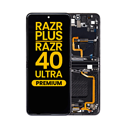 Main OLED Assembly with Frame for Motorola Moto Razr+ / Razr 40 Ultra (XT2321-3 / 2023) (INFINITE BLACK) (Premium)