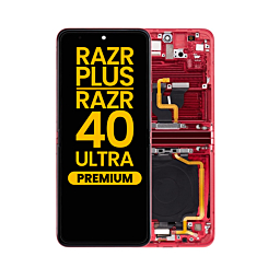 Main OLED Assembly with Frame for Motorola Moto Razr+ / Razr 40 Ultra (XT2321-3 / 2023) (VIVA MAGENTA) (Premium)