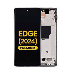 OLED Assembly with Frame for Motorola Edge (XT2405 / 2024) (BLACK) (Premium)
