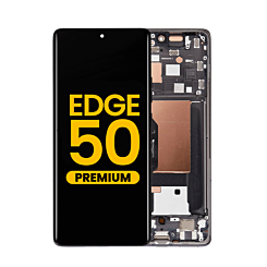 OLED Assembly with Frame for Motorola Moto Edge 50 (XT2407-3 / 2024) (KOALA GRAY) (Premium)