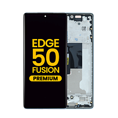 OLED Assembly with Frame for Motorola Moto Edge 50 Fusion 5G (XT2429 / 2024) (MARSHMALLOW BLUE) (Premium)
