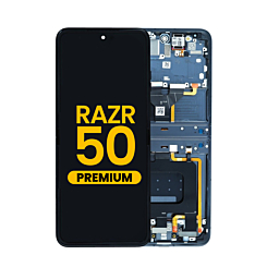 Main OLED Assembly with Frame for Motorola Moto Razr 50 (XT2453 / 2024) (KOALA GREY) (Premium)