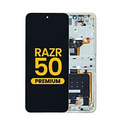 Main OLED Assembly with Frame for Motorola Moto Razr 50 (XT2453 / 2024) (BEACH SAND) (Premium)