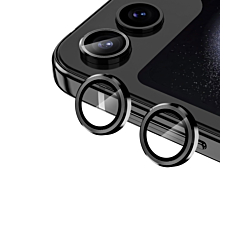 Metal Ring with HD Tempered Glass for Galaxy Z Flip 5 (BLACK)