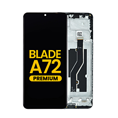 LCD Assembly with Frame for ZTE Blade A72 4G (A7040) (SPACE GRAY) (Premium)