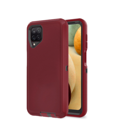 Heavy Duty Case for Galaxy A12 (MAROON & BLACK) (Only Ground Shipping)