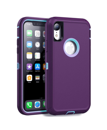 Heavy Duty Case for iPhone XR (DARK PURPLE & PINK) (Only Ground Shipping)