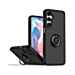 Hard PC Rear / Soft TPU Colorful Border Case with I-ring Holder - BLACK for Galaxy A26 (Only Ground Shipping)
