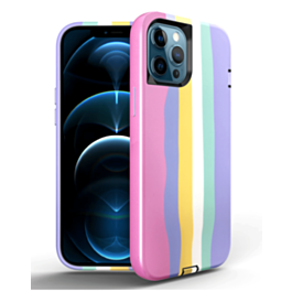 Thinner Heavy Duty Rainbow Case - Style 1 for iPhone 13 Pro Max (Only Ground Shipping)