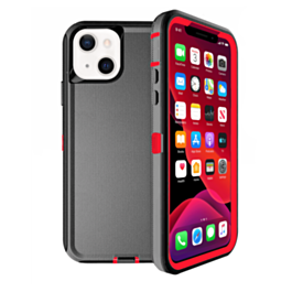 Heavy Duty Case for iPhone 13 Mini (BLACK & RED) (Only Ground Shipping)