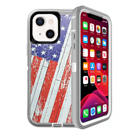 Heavy Duty Case for iPhone 13 Mini (US FLAG) (Only Ground Shipping)