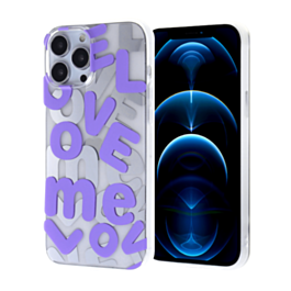 Love Me Printed Clear Case - E5 for iPhone 12 Pro Max (Only Ground Shipping)