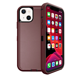 Heavy Duty Case for iPhone 13 Mini (MAROON & BLACK) (Only Ground Shipping)