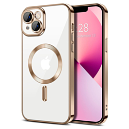Shiny Wireless Charging Clear Case - GOLD for iPhone 13 Mini (Only Ground Shipping)