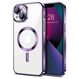 Shiny Wireless Charging Clear Case - PURPLE for iPhone 13 Mini (Only Ground Shipping)