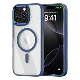 Shiny Magnetic Clear Cases -BLUE for iPhone 13 Pro Max (Only Ground Shipping)