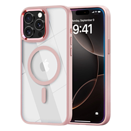 Shiny Magnetic Clear Cases - PINK for iPhone 13 Pro Max (Only Ground Shipping)