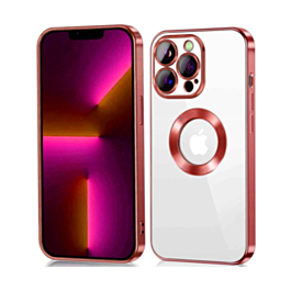 Shiny Wireless Charging Clear Case - RED for iPhone 13 Pro Max (Only Ground Shipping)