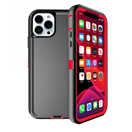 Heavy Duty Case for iPhone 13 Pro (BLACK & RED) (Only Ground Shipping)