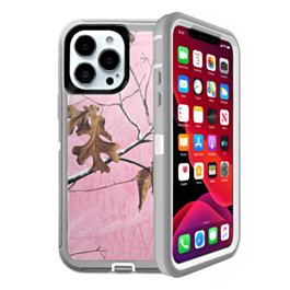 Heavy Duty Case for iPhone 13 Pro (CAMO PINK) (Only Ground Shipping)