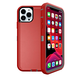 Heavy Duty Case for iPhone 13 Pro (RED & GRAY) (Only Ground Shipping)