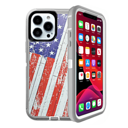 Heavy Duty Case for iPhone 13 Pro (US FLAG) (Only Ground Shipping)