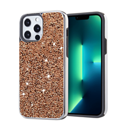 Bling Diamond Dual Layer Protection Case - ROSE GOLD for iPhone 13 Pro (Only Ground Shipping)
