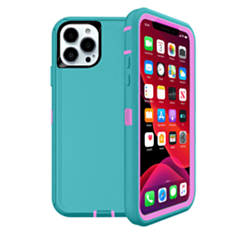 Heavy Duty Case for iPhone 13 Pro Max (TEAL & PINK) (Only Ground Shipping)