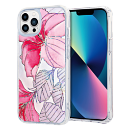 Flower Print Design Hard Clear Case - G06 for iPhone 13 Pro (Only Ground Shipping)