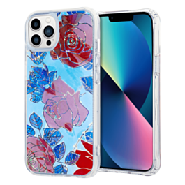Flower Print Design Hard Clear Case - G08 for iPhone 13 Pro (Only Ground Shipping)
