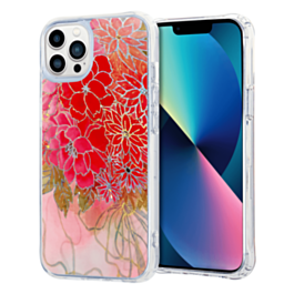 Flower Print Design Hard Clear Case - G10 for iPhone 13 Pro (Only Ground Shipping)