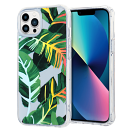 Flower Print Design Hard Clear Case - G32 for iPhone 13 Pro (Only Ground Shipping)
