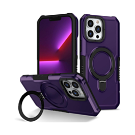 Hard PC Shockproof Case w /Ring Holder - DARK PURPLE for iPhone 13 Pro Max (Only Ground Shipping)