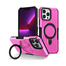 Hard PC Shockproof Case w /Ring Holder - PINK for iPhone 13 Pro Max (Only Ground Shipping)