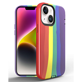 Thinner Heavy Duty Rainbow Case - RED for iPhone 13 / 14 / 16e / 17e (Only Ground Shipping)