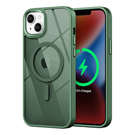Shiny Magnetic Clear Cases - GREEN for iPhone 13 / 14 (Only Ground Shipping)