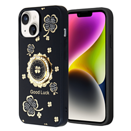 Luxury Diamond Shiny Cases with Ring - BLACK for iPhone 14 / 13 (Only Ground Shipping)