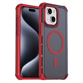 Dual Layer Electroplated Border Wireless Charging Case (RED) for iPhone 13 / 14 / 16e / 17e (Only Ground Shipping)